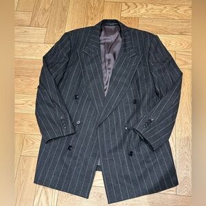 Hugo Boss Charcoal Pinstripe Double-Breasted Blazer